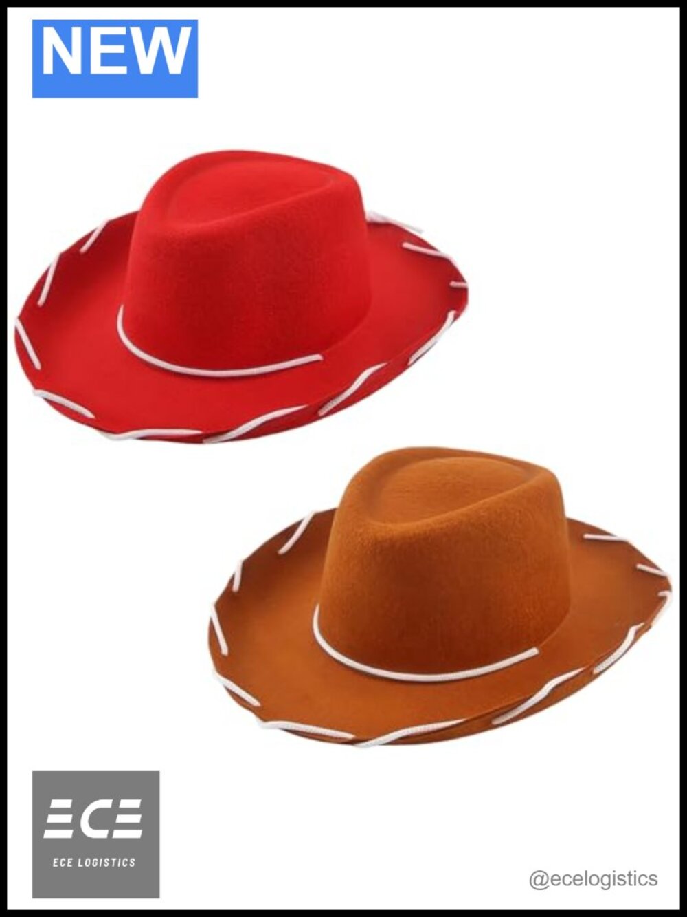 Felt Western Cowboy Hat 2Pcs Sheriff Costume Wide Brim Rodeo Party
